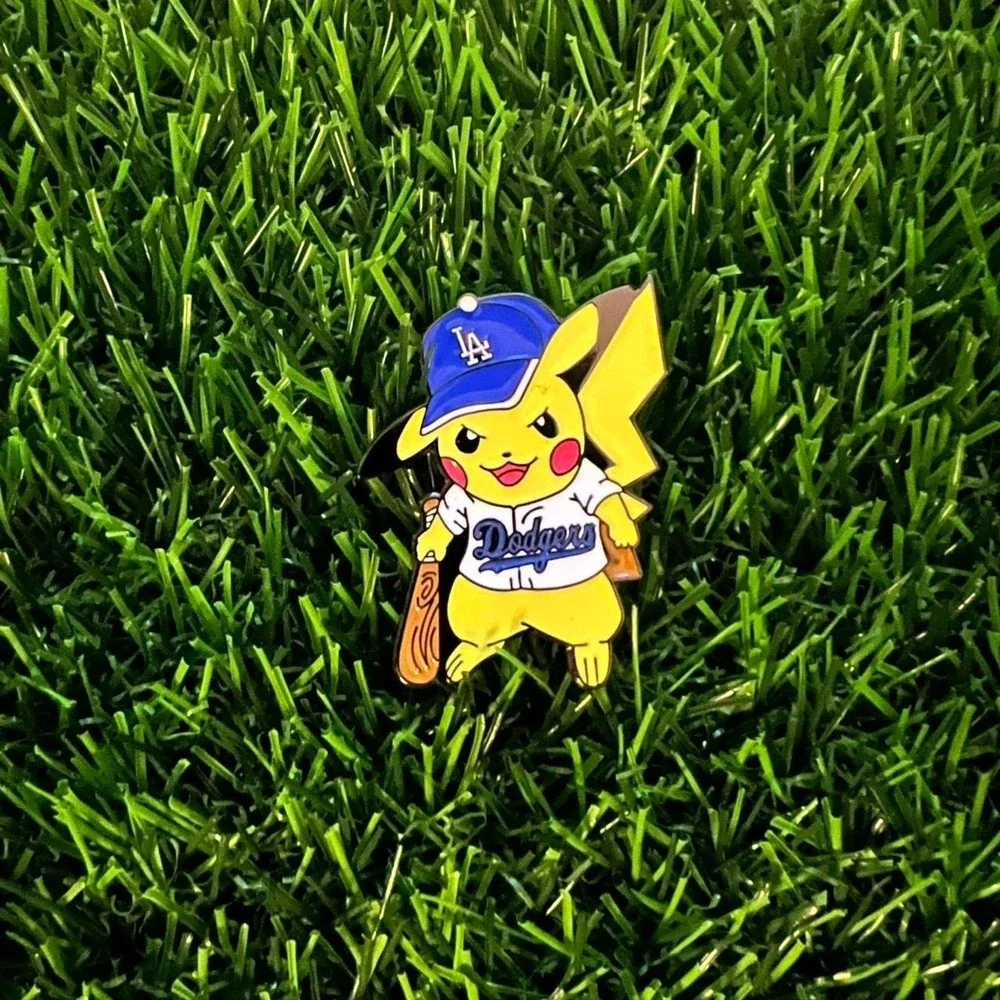 Pikachu Dodgers Baseball Enamel Pin